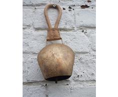 Wunderschöne Kuhglocke, Eisen brossiert, Edelrost, 25 cm, Lederband