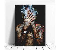 HSFFBHFBH Wand Kunstdruck Bilder Räuchermann Stoff Poster Dekor Leinwand Malerei Poster und Drucke Für Wohnzimmer Dekoration 60x80 cm (23,6x 31,5) Kein Rahmen