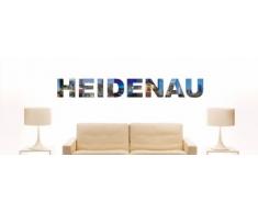 Wandtattoo farbige Wandschrift Städtename Heidenau mit Sehenswürdigkeiten 180 x 23 cm Länge