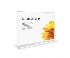 LUNANA Tischaufsteller Werbeaufsteller aus Acrylglas transparent Werbeaufsteller Tischaufsteller Gastronomie Menükartenhalter Speisekartenhalter -250x130mm