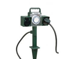 REV Ritter 0595008555 Erdspieß mit Steckdose, 2-fach, und mechanischer Zeitschaltuhr