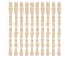 YOTINO50 Stück Figurenkegel Holz Familie Holzfiguren zum Bemalen DIY Holzfiguren Hochzeit Geburtstag Basteln Puppen Spielfiguren Mann Frau Junge