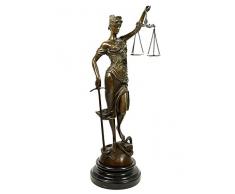 zeitzone Bronze Skulptur Figur Justitia Göttin der Gerechtigkeit Marmorsockel 41cm