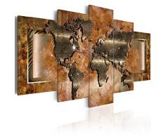 murando - Bilder 100x50 cm Vlies Leinwandbild 5 tlg Kunstdruck modern Wandbilder XXL Wanddekoration Design Wand Bild - Abstrakt Weltkarte 020101-247