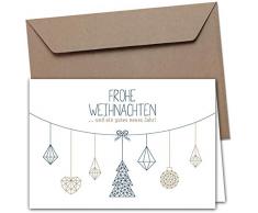 20 Klappkarten & 20 Umschläge: Weihnachtskarten – Nordische Weihnacht – 165 x 115 mm, matter Naturkarton mit Blanko-Innenseiten für Weihnachtsgrüße an Familie, Freunde, Kunden
