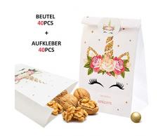 Fanmad Papiertüten, kleine Papiertüten, Kraftpapier-Tüten, Tüten, Papiertüten für Partys, Süßigkeiten, Adventskalender, Papier-Geschenktüten, selbstgemachter Adventskalender, Tüten für Adventskalender