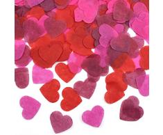 HQdeal 6000Pcs Herzen Konfetti, Rosa Konfetti, Rot Konfetti, Papier konfetti, Konfetti Mehrfarbig, Tischkonfetti, Tisch Deko für Hochzeit, Geburtstag Party, Baby Shower (Rot, Rosenrot, Weinrot)