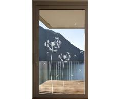 Pusteblume als Aufkleber Glastür Fensterfolie Glasdekor Tür Folie Bad Badezimmer Terassentür Balkontür Zimmertür Fenster Window wasserfest selbstklebende Folie