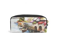 DEZIRO Federmäppchen mit Ölgemälde, maritime Stadt