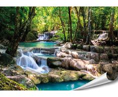 PMP-4life Wand-Bild Wasserfall im Wald, hochauflösendes Wasserfall-Poster XXL, Natur Poster in HD, großes Fotoposter Wanddekoration | Landschaft Bäume Wasser