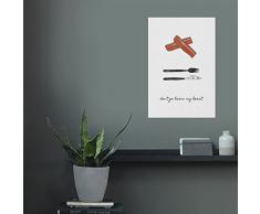 artboxONE Poster 30x20 cm Typografie Essen & Trinken Liebe Musik Dont Go Bacon My Heart braun hochwertiger Design Kunstdruck - Bild Typografie Essen & Trinken Liebe Musik von Paper Pixel Print