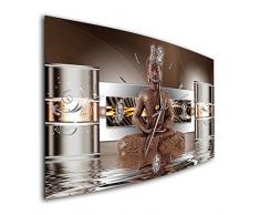 Bilder-Manufaktur Wanduhr Wanduhren Funkwanduhr Quarzwanduhr leises Uhrwerk kein Ticken handgefertigt in Deutschland Bild Bilder Wohnraumaccessoires Wohnraumdekoration Buddha Feng Shui Asien 7965-1a