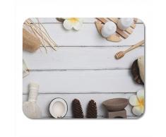 Mauspad Aromatherapie Produkt Spa Kerze Seife Kokosnuss Blume Muschel Massage Mauspad für Notebooks, Desktop Computer Mauspad, Bürobedarf 25,4 x 30,5 cm