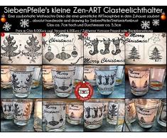 SiebenPfeiles kleine Weihnachts-Glasteelichthalter The Zen-ART