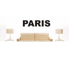 Wandtattoo w1049 Mehrfarbige Wandschrift mit Sehenswürdigkeiten und Stadtnamen - Aufkleber - Dekoration - Stadt Paris 40x9