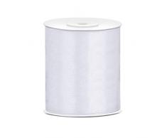 Tischband Satinband weiß, 25 Meter x 10 cm