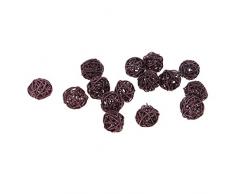 IPOTCH 15Pcs Natur Deko Kugel Set Kugeln Tischdeko Dekokugel Weide Naturdeko Rattan - Kaffee, 3cm