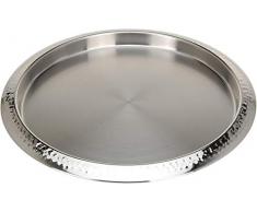 DRULINE Edelstahl Dekotablett Dekoteller Gehämmert Serviertablett Kerzentablett (2 STÜCK)