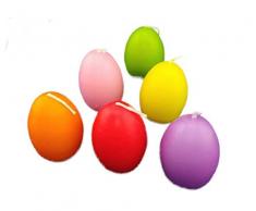 OHN Eierkerzen - Osterkerzen - Wachs - Ostereier - Dekoeier - Kerze - Osterei - Osterdeko - 6 Stück - 4,5 x 6,5 cm - bunt