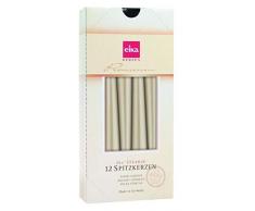 Eika Dinnerkerzen einzeln verpackt, 12er Pack metallic Pearl