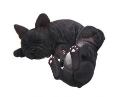 2pcs Mini Dekofigur Französische Bulldogge Schlafender Tierfigur Gartendeko Dekohund
