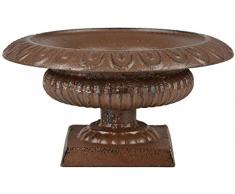 Esschert Design 2 Stück Französische Vase, 20 x 20 x 10 cm, aus Gusseisen, niedrig, Größe S, Blumenvase, Pflanzenvase, Stabiler Stand, Gartendeko