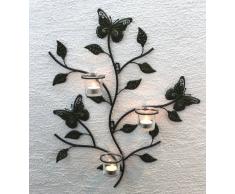 DanDiBo Wandteelichthalter Metall Kerzenständer Wandkerzenhalter für Teellichter 12120 Teelichthalter 62 cm Wandleuchter Kerzenhalter Wand Teelichtglas