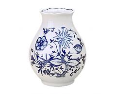 Zwiebelmuster Triptis Vase Blumenvase Tischvase festoniert gewellter Rand, Thüringer Porzellan, ca. 9 x 12 cm, ca. 0.4 l, ca. 3.5 cm Öffnung