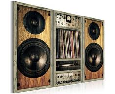 murando - Bilder 135x90 cm Vlies Leinwandbild 3 Teilig Kunstdruck modern Wandbilder XXL Wanddekoration Design Wand Bild - Musik Holz Radio Bretter i-B-0018-b-e