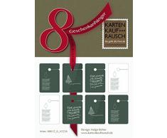 8 edle Weihnachts Geschenkanhänger | Geschenkkärtchen zu Weihnachten mit Kerze oder Weihnachtsbaum: Frohe Weihnachten