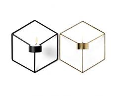 Schneespitze 2 Stück Wandteelichthalter Metall Kerzenständer 3D Geometrische Wand-Kerzenhalter Schmiedeeiserne Wanddekoration,Teelichthalter Hängend