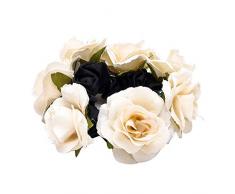 Damen Haargummi mit Rosen-Blume, elastisch, als Party-Dekoration, Geschenk
