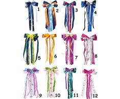 Belldessa große XL Schleife - 24 cm breit u. 55 cm lang - blau & grün - Geschenkband / Geschenkschleife mit edlen Satin Bändern, Tüll & Bastband - für Geschenke und..