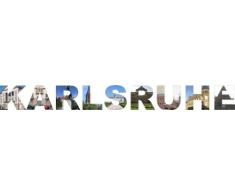 WANDTATTOO w582 mehrfarbige Wandschrift Karlsruhe Wandaufkleber, 80x9 cm