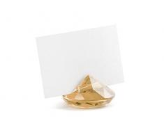 Tischkartenhalter Diamant aus Acryl - goldgelb - 20 Stück für Hochzeit, Taufe, Jubiläum