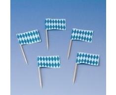 Deko-Picker - Flaggen bayrische Raute - Länge: 80 mm - 50 Stück/Packung