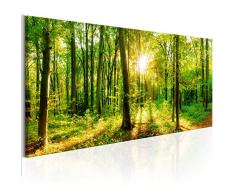 decomonkey Bilder Wald 150x50 cm XXL 1 Teilig Leinwandbilder Bild auf Leinwand Vlies Wandbild Kunstdruck Wanddeko Wand Wohnzimmer Wanddekoration Deko Baum Bäume Natur Landschaft