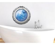 Graz Design 651017_30 Wandsticker Wandtattoo Wandaufkleber Badezimmer Bullauge Wasser Blasen WC (GröÃe=30x30cm)