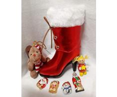 110661 Nikolaus Damen Stiefelette gefüllt Nikolausstiefel Schutzengel Glücksbringer Weihnachts Stiefel Geschenk