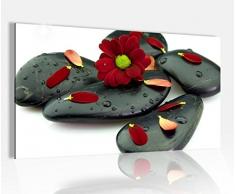 Acrylglasbild 80x50cm Wellness Steine Blume Feng Shui Glasbild Bilder Acrylglas Acrylglasbilder Wandbild 14D574, Acrylglas Größe4:80cmx50cm