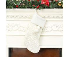 Qianren gestrickte Weihnachtsstrümpfe 22 x 43 cm Geschenkhalter Socken Weihnachtsbaum Anhänger hängende Dekorationen grün weiß rot
