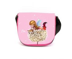 ilka parey wandtattoo-welt Kindergartentasche Elfe Fee Kindertasche mit Elfe Pusteblume & Wunschnamen kgt25
