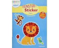 Fenster-Sticker Tiere: 24 Ausmalseiten, 20 Folien-Sticker