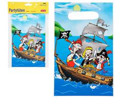 24 (2x 12) Geburtstag Partytüten / je 12x Unicorn + Piraten / Größe: 15x22cm