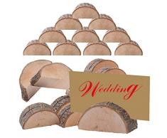 20Stk Tischkartenhalter Fotohalter Holz Kartenhalter Hochzeit Platzkartenhalter Visitenkartenhalter Memohalter Sitzkartenhalter Nameskartenhalter+20Stk Kraftpapier Karte für Hochzeit Party Deko