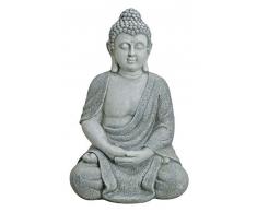 Worldconnection XXL Großer Buddha 62 cm aus Polyresin (ähnlich Einer Steinfigur) Garten Deko Figur Skulptur Feng Shui sitzend
