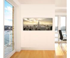 wandmotiv24 Leinwandbild Panorama Nr. 165 NY Skyline View 100x40cm, Keilrahmenbild, Bild auf Leinwand, Amerika New York Manhattan