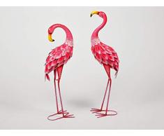 Small-Preis Gartenfigur Flamingo Dekofigur 71-74 cm für Ihren Garten Gartenteich aus Metall