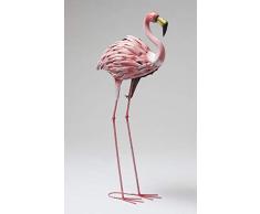JW 2334 Metall-Dekofigur Dekovogel großer Flamingo aus Metall, aufwendig verarbeitet, H87 cm