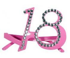 Brille pink 18. Geburtstag Scherzartikel Gagbrille 21652